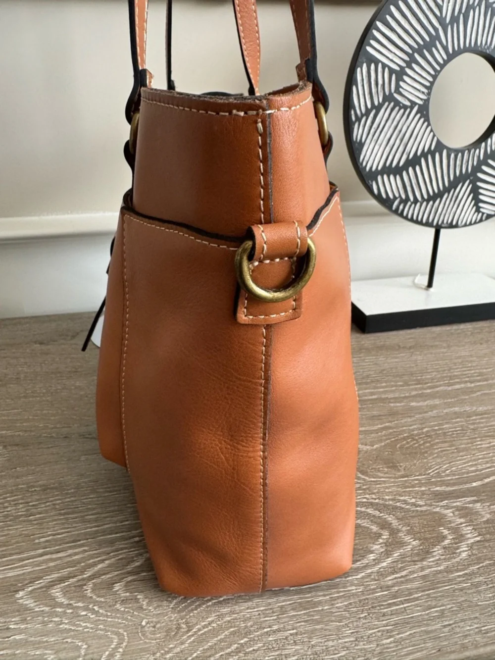 Patricia Nash Alanya Leather Tote Bag in Cognac Brown - Picture 9 of 15